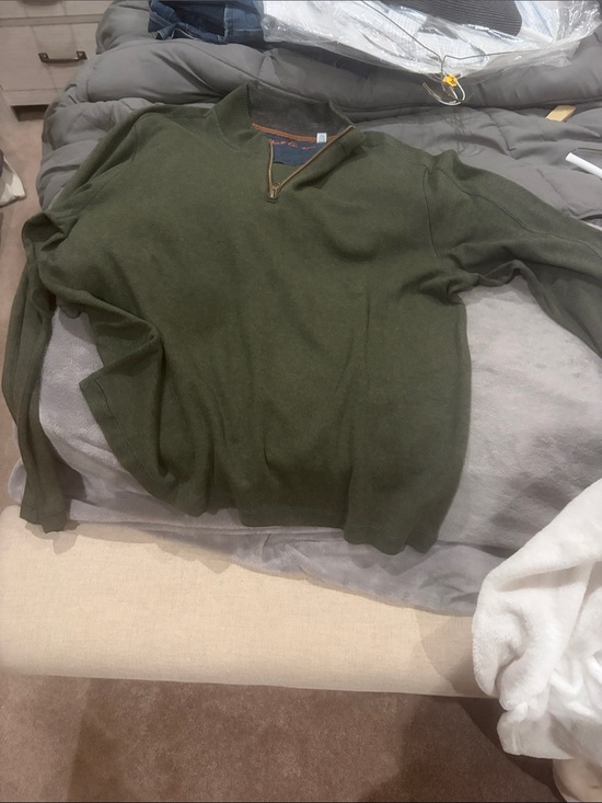 Robert Graham Other - Robert Graham Olive Green Zip-Neck Sweater